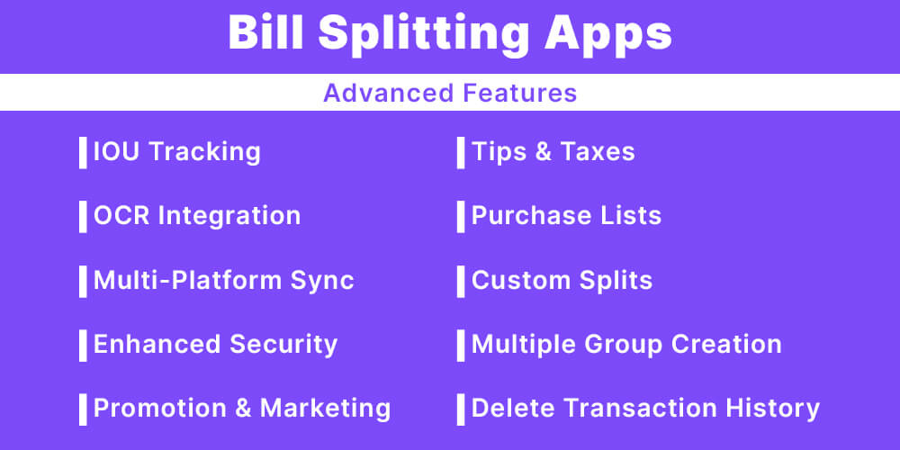 Bill Splitting Apps Advanced Features