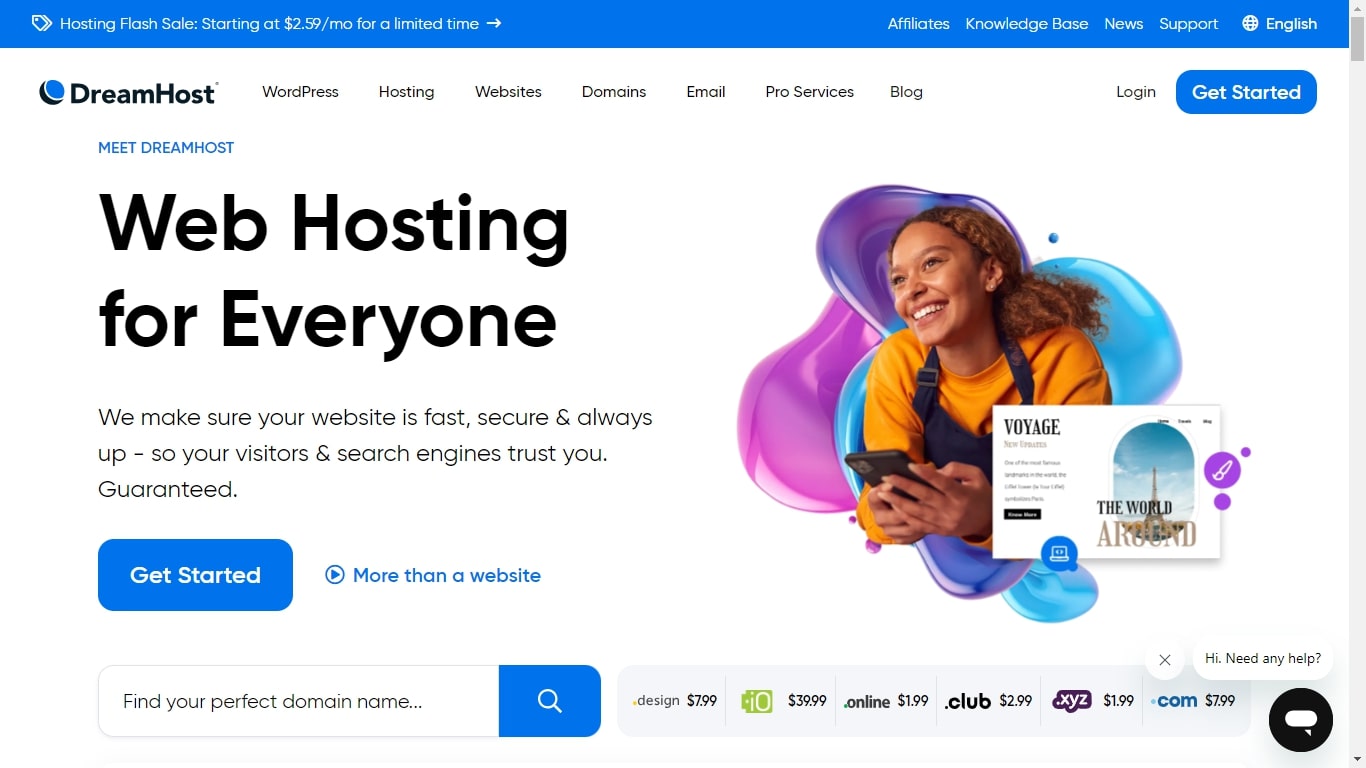 DreamHost Best Free Web Hosting Platform for New Users