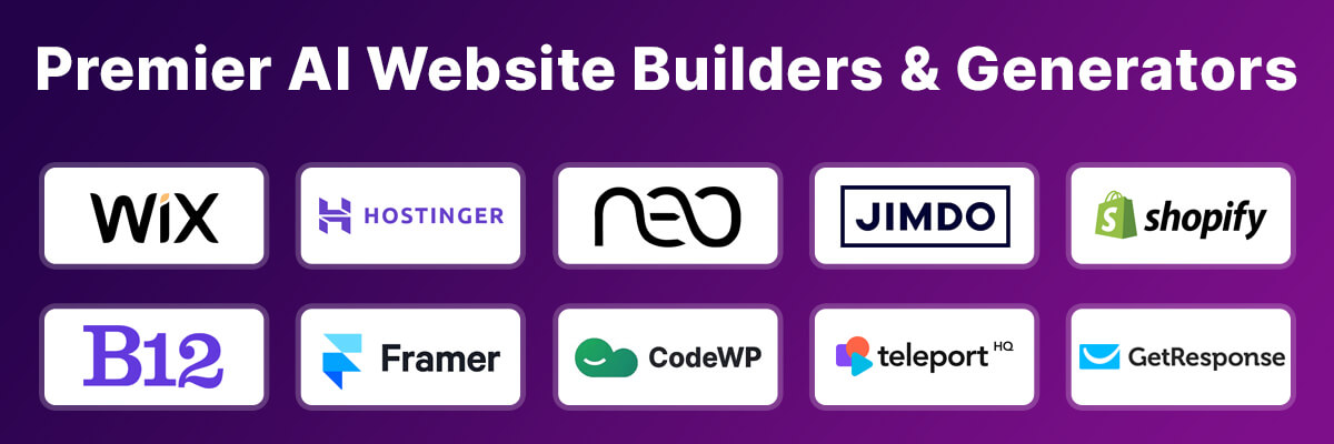 Premier AI Website Builders & Generators